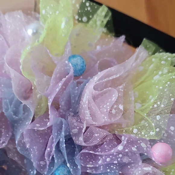 Pastel Easter Wreath with Bunny Accent - Picture 5 of 9